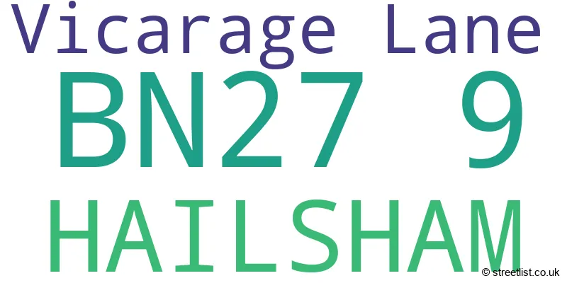 A word cloud for the BN27 9 postcode